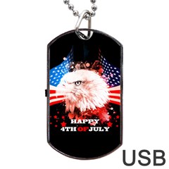 Happy 4th Of July Dog Tag Usb Flash (one Side) by FantasyWorld7