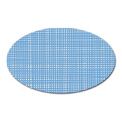 Light blue knitting pattern Oval Magnet