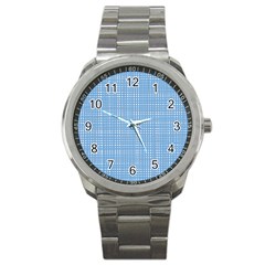 Light blue knitting pattern Sport Metal Watch