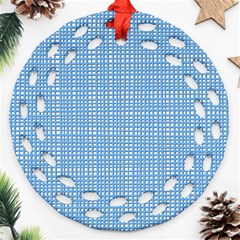 Light blue knitting pattern Ornament (Round Filigree)