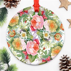 Flowers pattern Round Ornament (Two Sides)