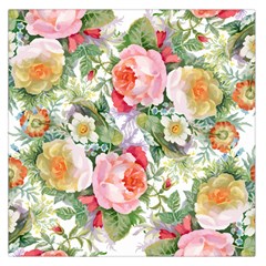 Flowers pattern Large Satin Scarf (Square)