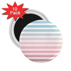 Horizontal Pinstripes In Soft Colors 2 25  Magnets (10 Pack)  by shawlin