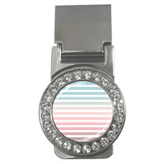 Horizontal Pinstripes In Soft Colors Money Clips (cz)  by shawlin