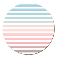 Horizontal Pinstripes In Soft Colors Magnet 5  (round) by shawlin