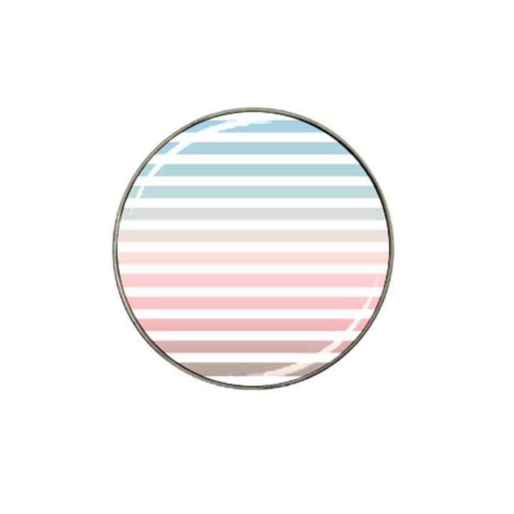 Horizontal pinstripes in soft colors Hat Clip Ball Marker