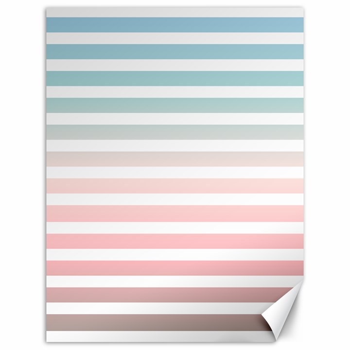 Horizontal pinstripes in soft colors Canvas 12  x 16 