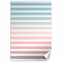 Horizontal Pinstripes In Soft Colors Canvas 12  X 18  by shawlin