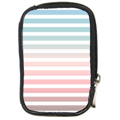 Horizontal Pinstripes In Soft Colors Compact Camera Leather Case by shawlin