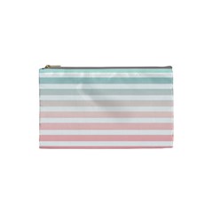 Horizontal Pinstripes In Soft Colors Cosmetic Bag (small)