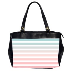 Horizontal Pinstripes In Soft Colors Oversize Office Handbag (2 Sides) by shawlin