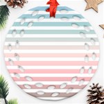 Horizontal pinstripes in soft colors Round Filigree Ornament (Two Sides) Front