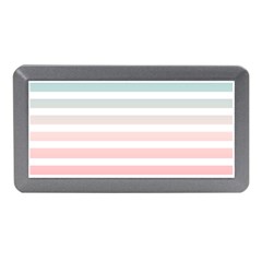 Horizontal Pinstripes In Soft Colors Memory Card Reader (mini)