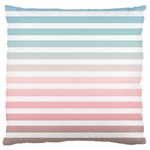 Horizontal pinstripes in soft colors Large Cushion Case (Two Sides) Back