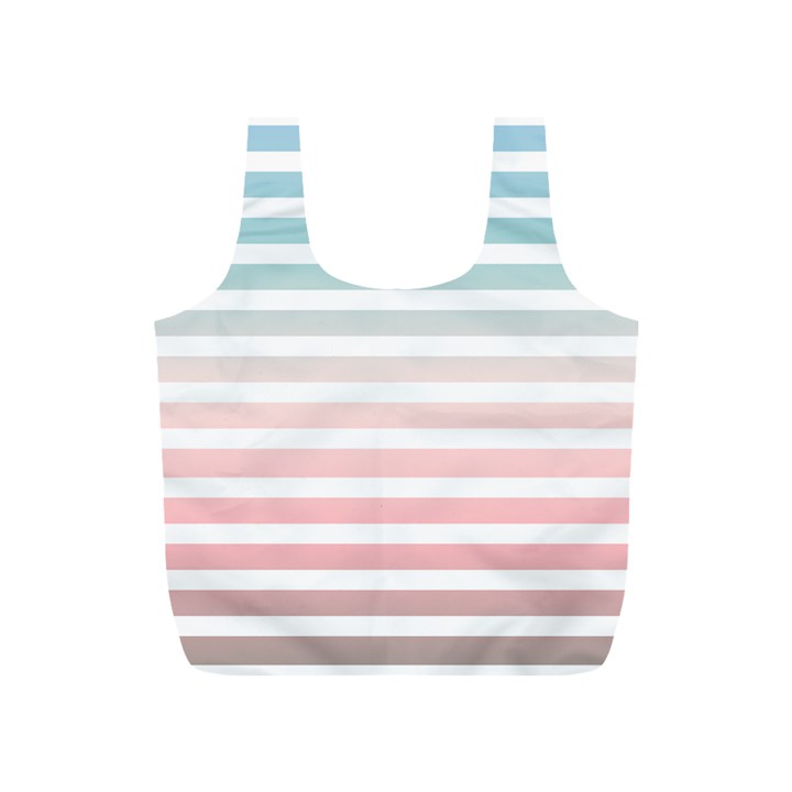 Horizontal pinstripes in soft colors Full Print Recycle Bag (S)