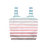 Horizontal pinstripes in soft colors Full Print Recycle Bag (S) Back