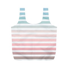 Horizontal Pinstripes In Soft Colors Full Print Recycle Bag (m)