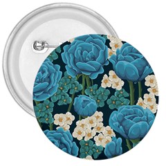 Blue flowers pattern 3  Buttons