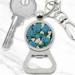 Blue flowers pattern Bottle Opener Key Chain