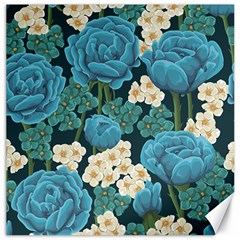 Blue flowers pattern Canvas 12  x 12 