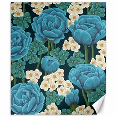 Blue flowers pattern Canvas 20  x 24 