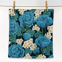 Blue flowers pattern Face Towel