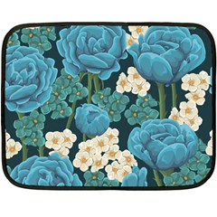 Blue flowers pattern Double Sided Fleece Blanket (Mini) 