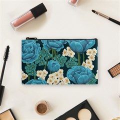 Blue flowers pattern Cosmetic Bag (Small)