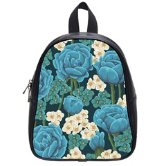 Blue flowers pattern School Bag (Small)