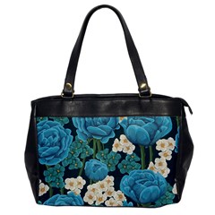 Blue flowers pattern Oversize Office Handbag