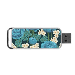 Blue flowers pattern Portable USB Flash (One Side)