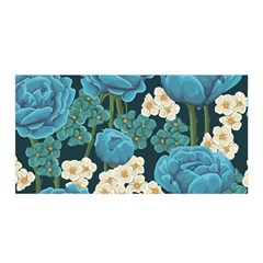 Blue flowers pattern Satin Wrap