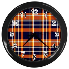 Tartan Pattern Wall Clock (black) by ArtworkByPatrick