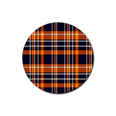 Tartan Pattern Rubber Round Coaster (4 Pack)  by ArtworkByPatrick