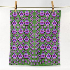 Fantasy Flowers Dancing In The Green Spring Face Towel by pepitasart