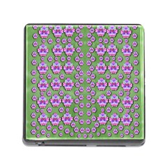 Fantasy Flowers Dancing In The Green Spring Memory Card Reader (square 5 Slot) by pepitasart