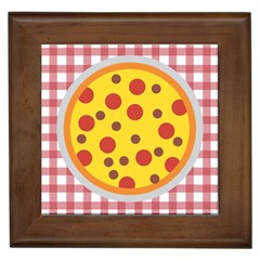 Pizza Table Pepperoni Sausage Copy Framed Tiles by Nexatart