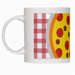 Pizza Table Pepperoni Sausage Copy White Mugs by Nexatart