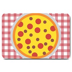 Pizza Table Pepperoni Sausage Copy Large Doormat  by Nexatart