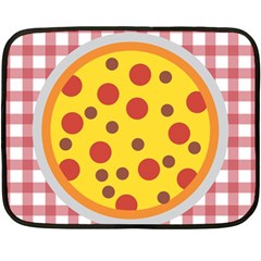 Pizza Table Pepperoni Sausage Copy Fleece Blanket (mini) by Nexatart