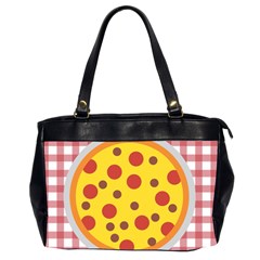 Pizza Table Pepperoni Sausage Copy Oversize Office Handbag (2 Sides) by Nexatart