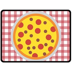 Pizza Table Pepperoni Sausage Copy Double Sided Fleece Blanket (large)  by Nexatart