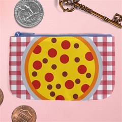 Pizza Table Pepperoni Sausage Copy Large Coin Purse by Nexatart