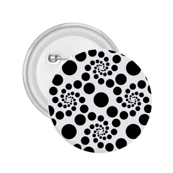 Dot Dots Round Black And White 2.25  Buttons