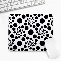 Dot Dots Round Black And White Large Mousepads by Nexatart