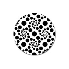 Dot Dots Round Black And White Magnet 3  (round) by Nexatart