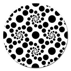 Dot Dots Round Black And White Magnet 5  (round) by Nexatart