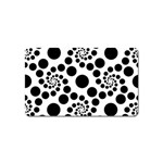 Dot Dots Round Black And White Magnet (Name Card) Front