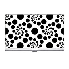 Dot Dots Round Black And White Business Card Holder by Nexatart