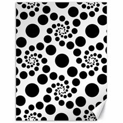 Dot Dots Round Black And White Canvas 18  X 24  by Nexatart